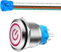 Flat Head 22mm 110-220V Waterproof Self-Locking Metal Push Button Switch With Red Led Light And Switch Socket Button Connector - 1
