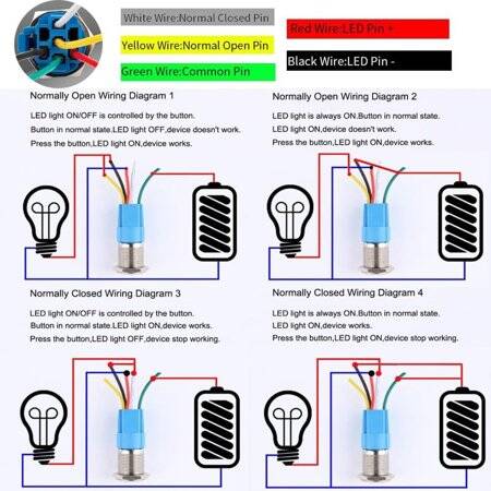 Flat Head 22mm 110-220V Waterproof Self-Locking Metal Push Button Switch With Red Led Light And Switch Socket Button Connector - 4