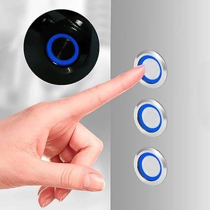 Flat Head 22mm 12-24V Waterproof Momentary Self-Resert Metal Push Button Switch With Blue Led Light - 3