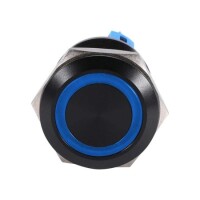 Flat Head 22mm 12-24V Waterproof Momentary Self-Reset Metal Push Button Switch With White Led Light And Switch Socket Button Connector - 2