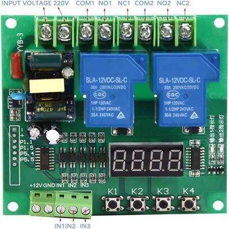 Forward / Reverse Motor Controller Board 12V 24V Motor Two Relay Delay Timing Cycle Module YYB-5 - 2