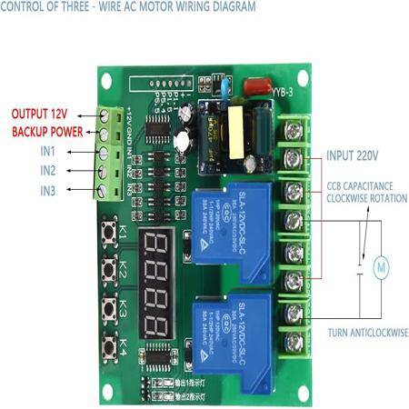 Forward / Reverse Motor Controller Board 12V 24V Motor Two Relay Delay Timing Cycle Module YYB-5 - 4