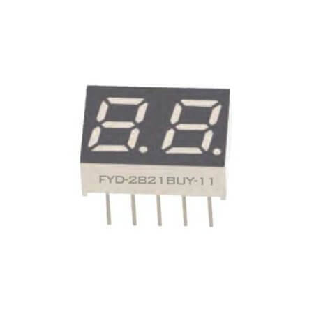FYD-2821BUHR-11 LED DISPLAY 7 SEGMENT 2DIGIT 7MM (+) RED - 1