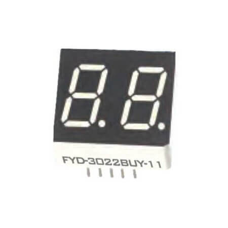 FYD-3022AUG-11 LED DISPLAY 7 SEGMENT 2DIGIT 7.62MM (-) GREEN - 1