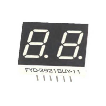 FYD-3921AUY-21 LED DISPLAY 7 SEGMENT 2DIGIT 10MM (-) YELLOW - 1