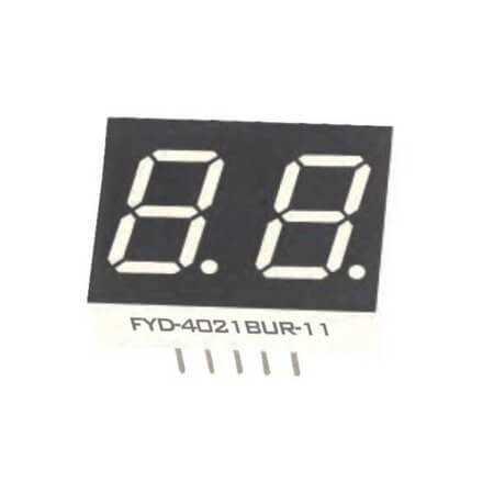 FYD-4021BUHR-21 LED DISPLAY 7 SEGMENT 2DIGIT 10.2MM (+) RED - 1
