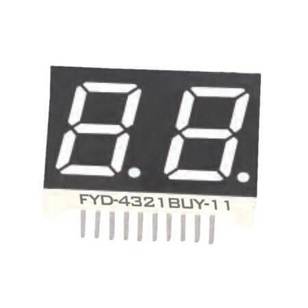 FYD-4321AUY-21 LED DISPLAY 7 SEGMENT 2DIGIT 11MM (-) YELLOW - 1