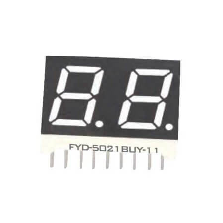 FYD-5021BUY-11 LED DISPLAY 7 SEGMENT 2DIGIT 12.7MM (+) YELLOW - 1