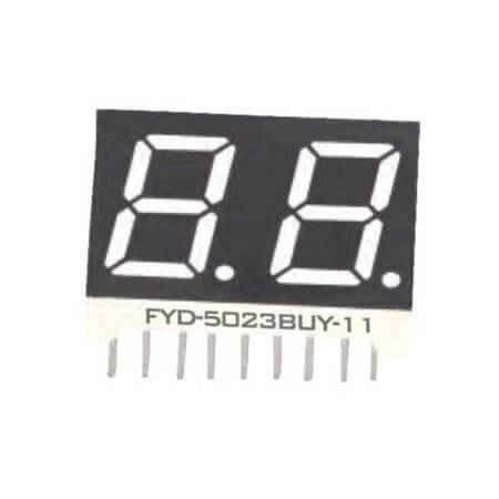 FYD-5023BUY-21 LED DISPLAY 7 SEGMENT 2DIGIT 12.7MM (+) YELLOW - 1