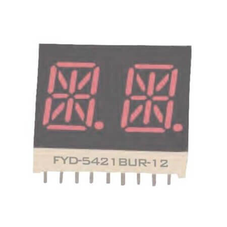 FYD-5421AUG-21 LED DISPLAY 14 SEGMENT 2DIGIT 13.6MM (-) GREEN - 1