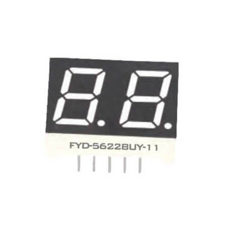 FYD-5622BUG-21 LED DISPLAY 7 SEGMENT 2DIGIT 14.2MM (+) GREEN - 1