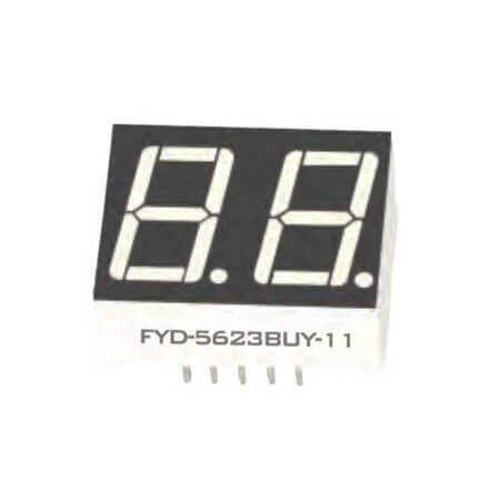 FYD-5623BUY-11 LED DISPLAY 7 SEGMENT 2DIGIT 14.2MM (+) YELLOW - 1