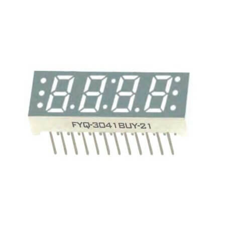 FYQ-3041BUHR-11 LED DISPLAY 7 SEGMENT 4DIGIT 7.6MM (+) RED - 1