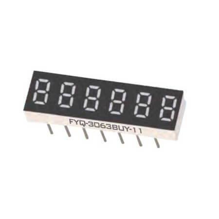 FYQ-3063BUHR-21 LED DISPLAY 7 SEGMENT 6DIGIT 7.62MM (+) RED - 1