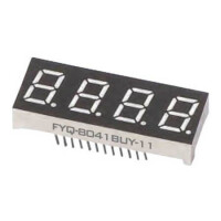 FYQ-8041AUY-21 LED DISPLAY 7 SEGMENT 4DIGIT 20.3MM (-) YELLOW - 1