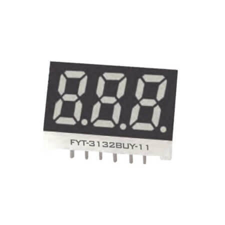 FYT-3132BUHR-11 LED DISPLAY 7 SEGMENT 3DIGIT 8MM (+) RED - 1
