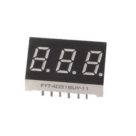 FYT-4031BUY-21 LED DISPLAY 7 SEGMENT 3DIGIT 10.2MM (+) YELLOW - 1