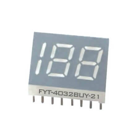 FYT-4032AUG-11 LED DISPLAY 7 SEGMENT 3DIGIT 10.2MM (-) GREEN - 1