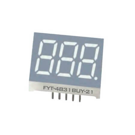 FYT-4831BUY-21 LED DISPLAY 7 SEGMENT 3DIGIT 12.4MM (+) YELLOW - 1