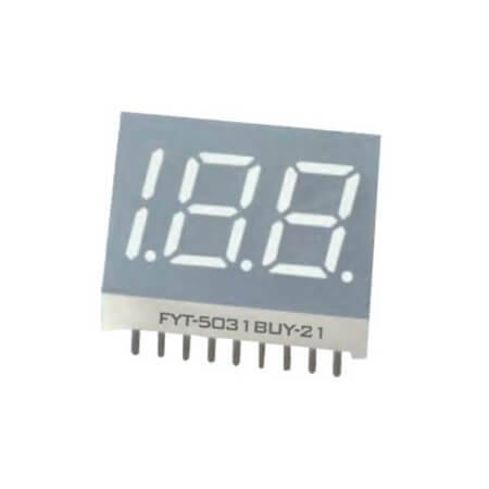 FYT-5031BUY-21 LED DISPLAY 7 SEGMENT 3DIGIT 12.7MM (+) YELLOW - 1