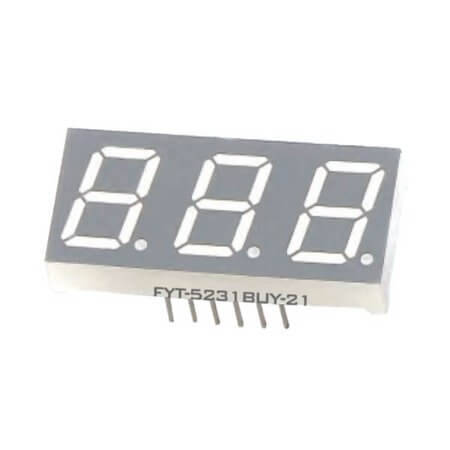 FYT-5231BUG-21 LED DISPLAY 7 SEGMENT 3DIGIT 13.2MM (+) GREEN - 1