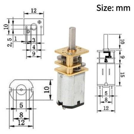 GA12-N20 12V 500RPM Micro DC Reducer Motor Encoder With Wire - 3