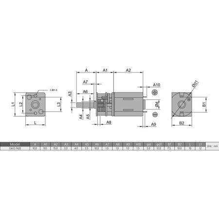 GA12-N20 3V 15RPM Micro DC Reducer Motor Encoder With Wire - 4