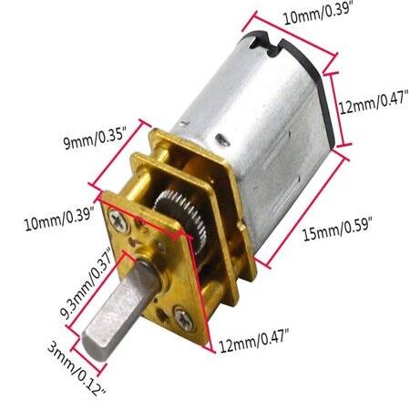 GA12-N20 3V 30RPM Mikro DC Metal Dişli Redüktörlü Motor - 5