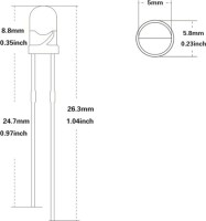 Geniş Açılı 2V 20mA 5mm Şeffaf Kırmızı+Pure Yeşil Çift Renk Led CA 28mm Bacak Uzunluğu - 3