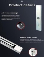 Glue Waterproof 250KG DC12V/500-600MA Two-Wire Magnetic Lock Right Outlet - 5