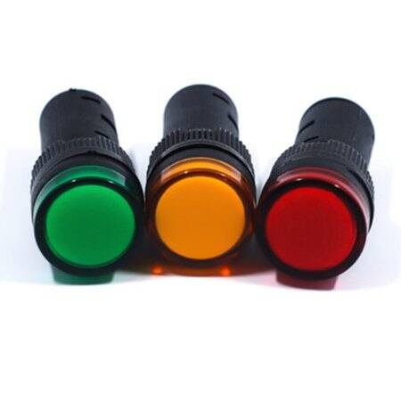 Green AC/DC24V 16mm AD16-16C LED Power Pilot Signal Light Lamp - 3