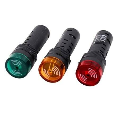 Green AC/DC36V 16mm AD16-16SM LED Signal Indicator Built-in Buzzer - 1