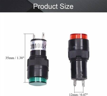 Green AC/DC36V NXD-212 Small LED Signal Indicator Light - 2