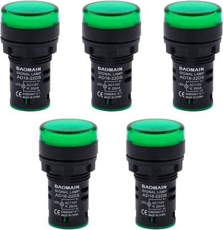 Green AC220V 22mm AD16-22DS LED Power Pilot Signal Light Lamp - 1