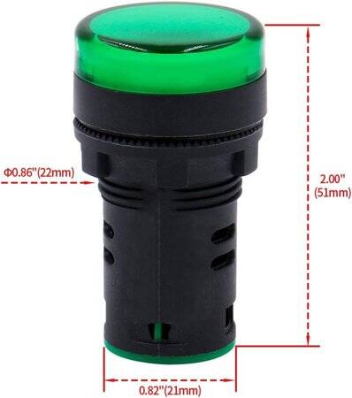 Green AC220V 22mm AD16-22DS LED Power Pilot Signal Light Lamp - 3