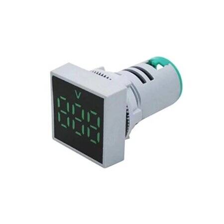 Green AC60-500V 22mm AD16-22FSV Square Frosted Surface LED Voltmeter Indicator Light - 1