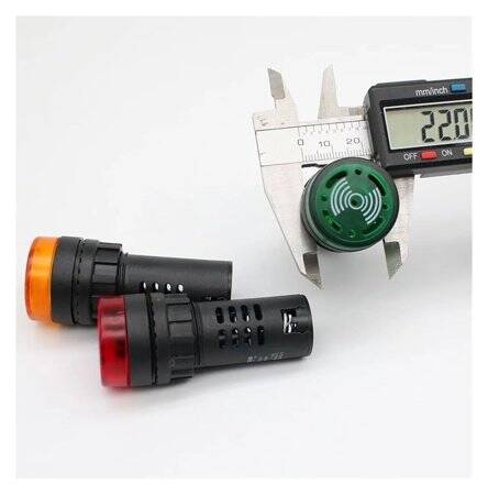 Green AC/DC110V 22mm AD16-22SM LED Signal Indicator Built-in Buzzer - 3