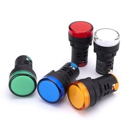 Green AC/DC12V 22mm AD16-22DS LED Power Pilot Signal Light Lamp - 1