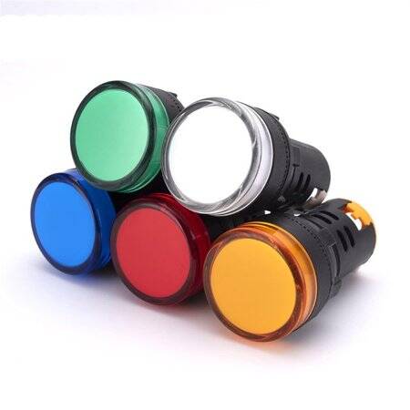 Green AC/DC12V 22mm AD16-22DS LED Power Pilot Signal Light Lamp - 2