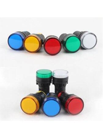 Green AC/DC12V 22mm AD16-22DS LED Power Pilot Signal Light Lamp - 5