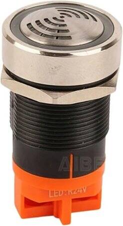 Green AC/DC24V 22mm AD16-22SM LED Signal Indicator Built-in Buzzer - 3