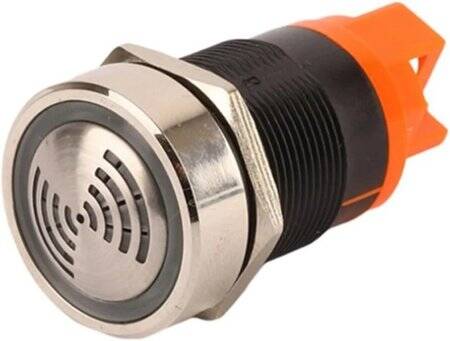 Green AC/DC24V 22mm AD16-22SM LED Signal Indicator Built-in Buzzer - 4