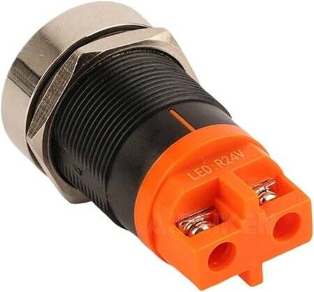 Green AC/DC24V 22mm AD16-22SM LED Signal Indicator Built-in Buzzer - 5