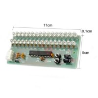 Green DC8V-12V 16 Led Dual Channel MCU Adjustable Display Pattern Led Vu Meter Level Indicator Amplifier - 1
