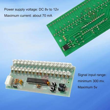 Green DC8V-12V 16 Led Dual Channel MCU Adjustable Display Pattern Led Vu Meter Level Indicator Amplifier - 4