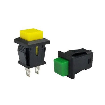 Green DS-431 2 PIN Off-On Self-Reset Square Push Button Switch - NC Press Break - 2