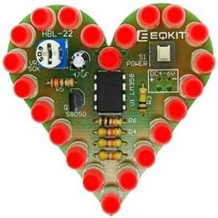 Green Electronic DIY Kit Heart Shape Breathing Lamp Kit - 1