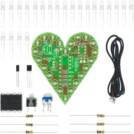 Green Electronic DIY Kit Heart Shape Breathing Lamp Kit - 2