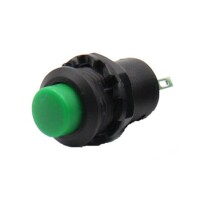 Green R13-502 12mm 2 PIN Momentary Self-Reset Round Cap Push Button Switch - 1