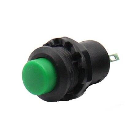 Green R13-502 12mm 2 PIN Momentary Self-Reset Round Cap Push Button Switch - 1